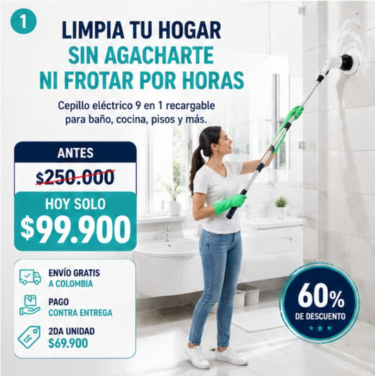 Cepillo Eléctrico de Limpieza 9 en 1